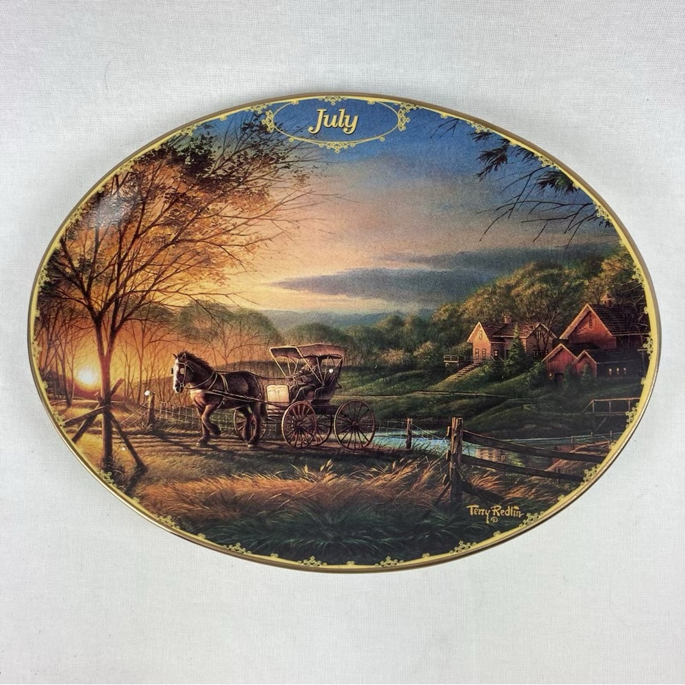 The Bradford Exchange JULY Morning Rounds Plate - Seasons to Remember #7 1999